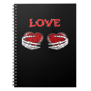 Carnet Skeleton Mains Coeur Drôle Design