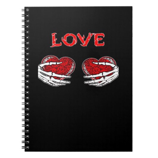 Carnet Skeleton Mains Coeur Drôle Design (Devant)