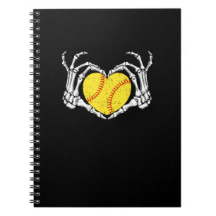 Carnet Skeleton Mains Coeur Halloween Costume Softball Wo