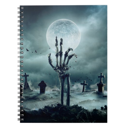 Carnet Skeleton Zombie Main Se Levant D'Un Grave-Yard - H (Devant)