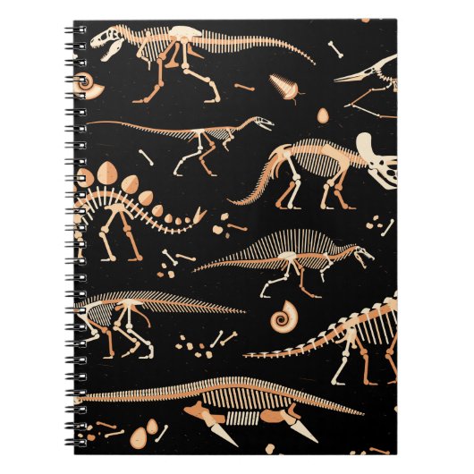 Carnet Skeletons de dinosaures et fossiles motif (Devant)