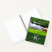 Carnet Sketbook cheval photo vert monogramme (Intérieur)