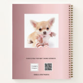 Carnet Sketbook chien animal photo rose (Dos)