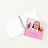 Carnet Sketbook photo rose monogramme fille (Intérieur)