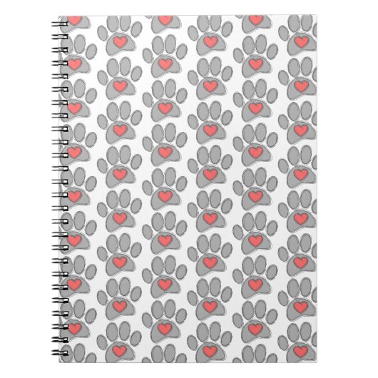 Carnet Sketch Chien Paw Red Heart Art (Devant)
