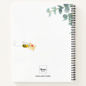 Carnet Sketchbook abeille eucalyptus monogramme mignon (Dos)