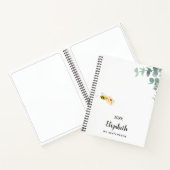 Carnet Sketchbook abeille eucalyptus monogramme mignon (Intérieur)