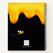 Carnet Sketchbook abeilles miel noir gouttes monogramme (Dos)