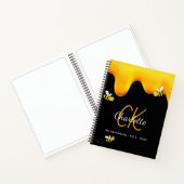 Carnet Sketchbook abeilles miel noir gouttes monogramme (Intérieur)