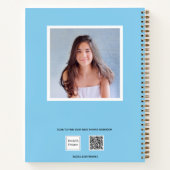 Carnet Sketchbook bébé bleu photo enfants typographie (Dos)