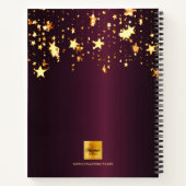 Carnet Sketchbook Bourgogne or étoiles nom monogramme (Dos)