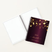 Carnet Sketchbook Bourgogne or étoiles nom monogramme (Intérieur)