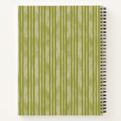 Carnet Sketchbook butterfly on green stripes add name (Dos)