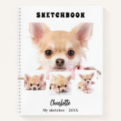 Carnet Sketchbook chien animal blanc photo collage (Devant)
