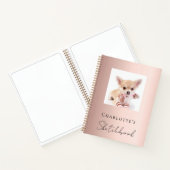 Carnet Sketchbook chien animal photo rose or (Intérieur)