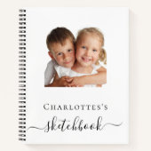 Carnet Sketchbook custom photo kids children typographiy (Devant)