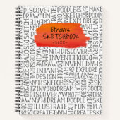 Carnet Sketchbook d'artiste rouge personnalisé (Devant)