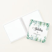 Carnet Sketchbook eucalyptus vert fougères de bois (Intérieur)