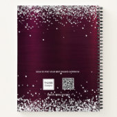Carnet Sketchbook flor d'argent bordeaux (Dos)