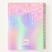 Carnet Sketchbook holographic rose gouttes fille (Dos)