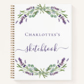 Carnet Sketchbook lavande verdure violet floraux (Devant)