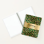 Carnet Sketchbook léopard motif émeraude or vert (Intérieur)