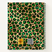Carnet Sketchbook léopard motif émeraude or vert (Dos)