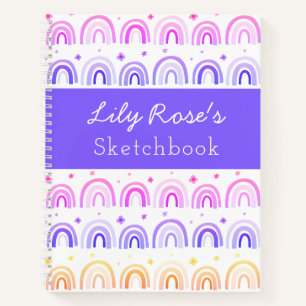 Carnet Sketchbook Motif Rainbow personnalisé