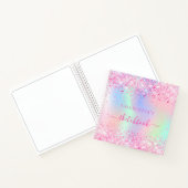 Carnet Sketchbook nom holographique rose violet (Intérieur)
