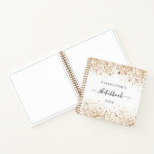 Carnet Sketchbook or blanc nom de parties scintillant élé (Intérieur)