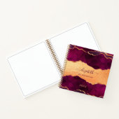 Carnet Sketchbook or marbre violet bordeaux (Intérieur)