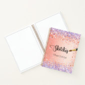 Carnet Sketchbook orange violet rose or parties scintilla (Intérieur)