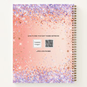 Carnet Sketchbook orange violet rose or parties scintilla (Dos)