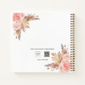 Carnet Sketchbook pampas herbe rose or floral photo (Dos)