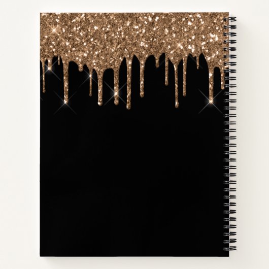 Carnet Sketchbook parties scintillant en or noir gouttes (Dos)