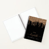 Carnet Sketchbook parties scintillant en or noir gouttes  (Intérieur)