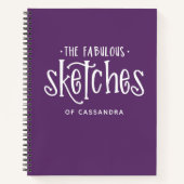 Carnet Sketchbook personnalisé d'artiste violet (Devant)