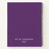 Carnet Sketchbook personnalisé d'artiste violet (Dos)
