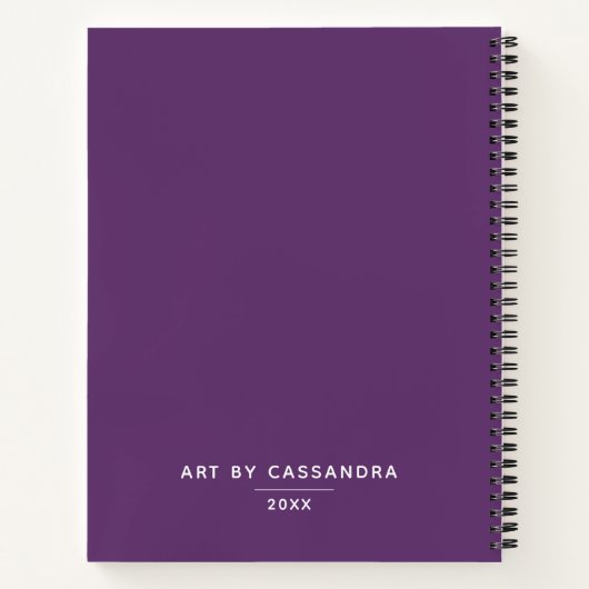 Carnet Sketchbook personnalisé d'artiste violet (Dos)