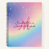 Carnet Sketchbook Rainbow Unicorn Parties scintillant (Devant)