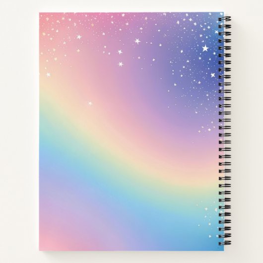 Carnet Sketchbook Rainbow Unicorn Parties scintillant (Dos)
