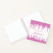 Carnet Sketchbook rose blanc parties scintillant gouttes  (Intérieur)