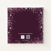 Carnet Sketchbook rose bordeaux fleurs parties scintillan (Dos)