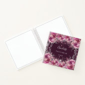 Carnet Sketchbook rose bordeaux fleurs parties scintillan (Intérieur)