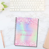 Carnet Sketchbook rose holographique nom de la licorne