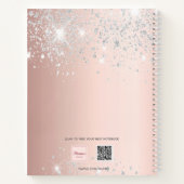 Carnet Sketchbook rose or argent brillant nom (Dos)