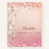 Carnet Sketchbook rose or rose parties scintillant danse  (Devant)