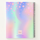 Carnet Sketchbook rose pourpre diamants iridescend nom (Dos)