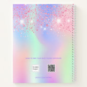 Carnet Sketchbook rose violet hologirl (Dos)