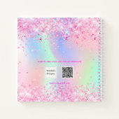 Carnet Sketchbook rose violet parties scintillant hologra (Dos)